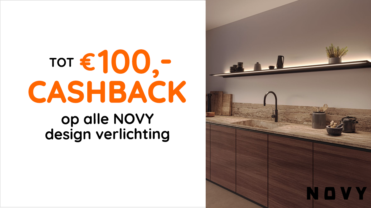 Nu €100,- cashback Novy design verlichting