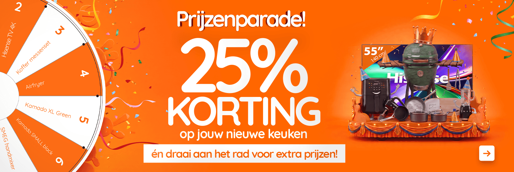 25% korting + Draai aan het rad voor extra prijzen!