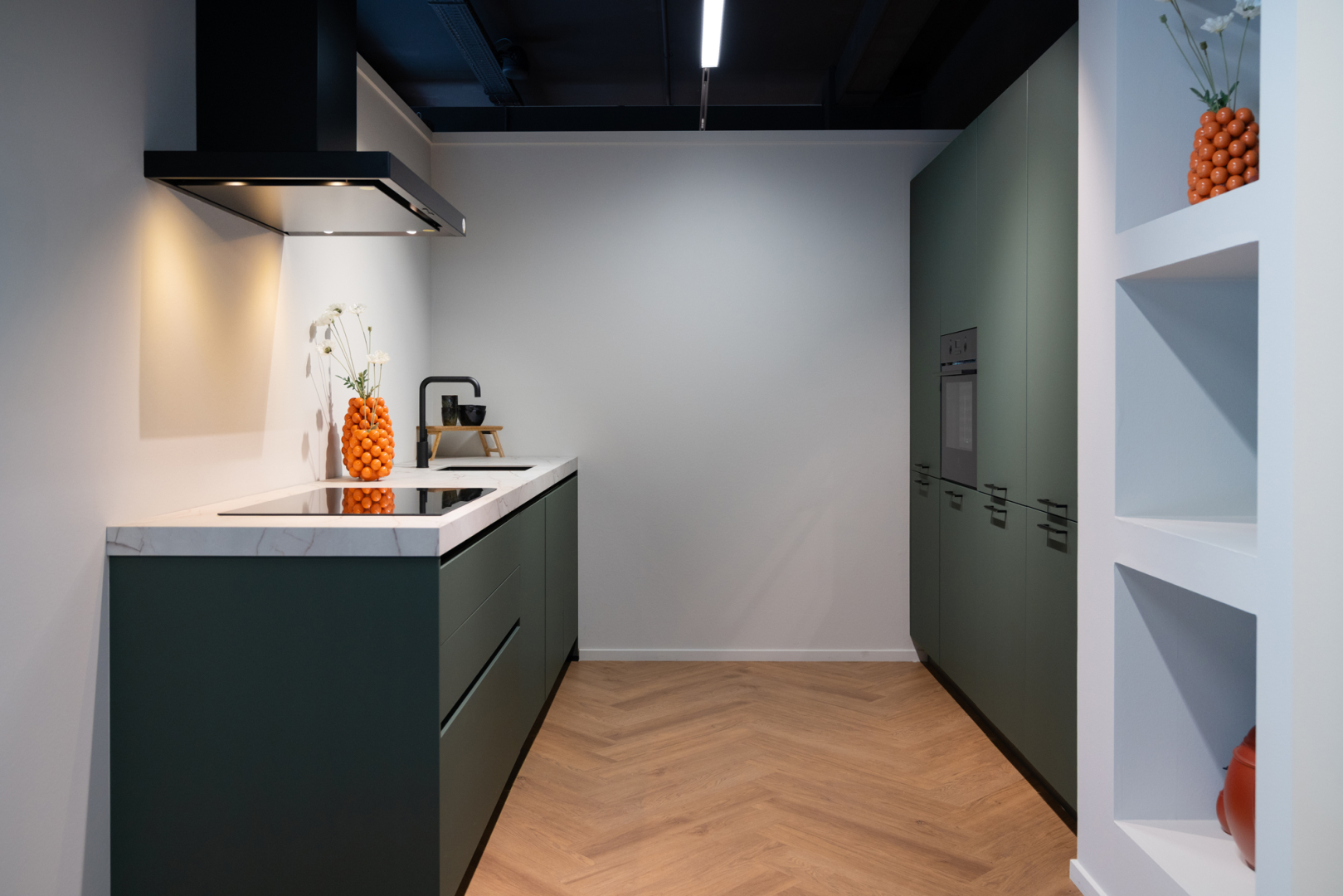 Easytouch mat groene parallel keuken