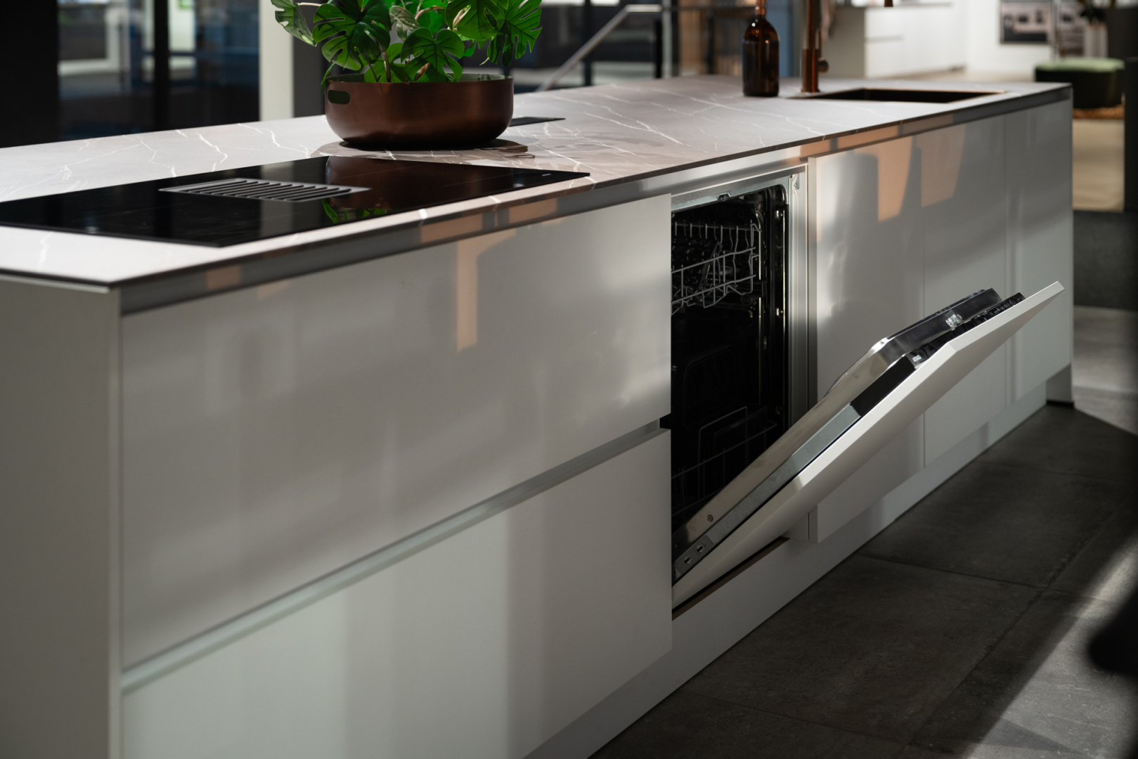 Melamine fronten in Kristalwit