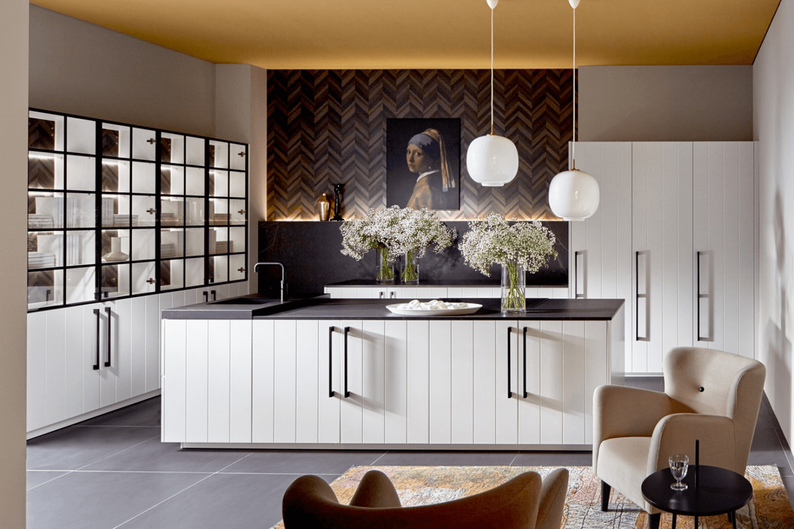Landelijke / Design - Eilandkeuken - Wit