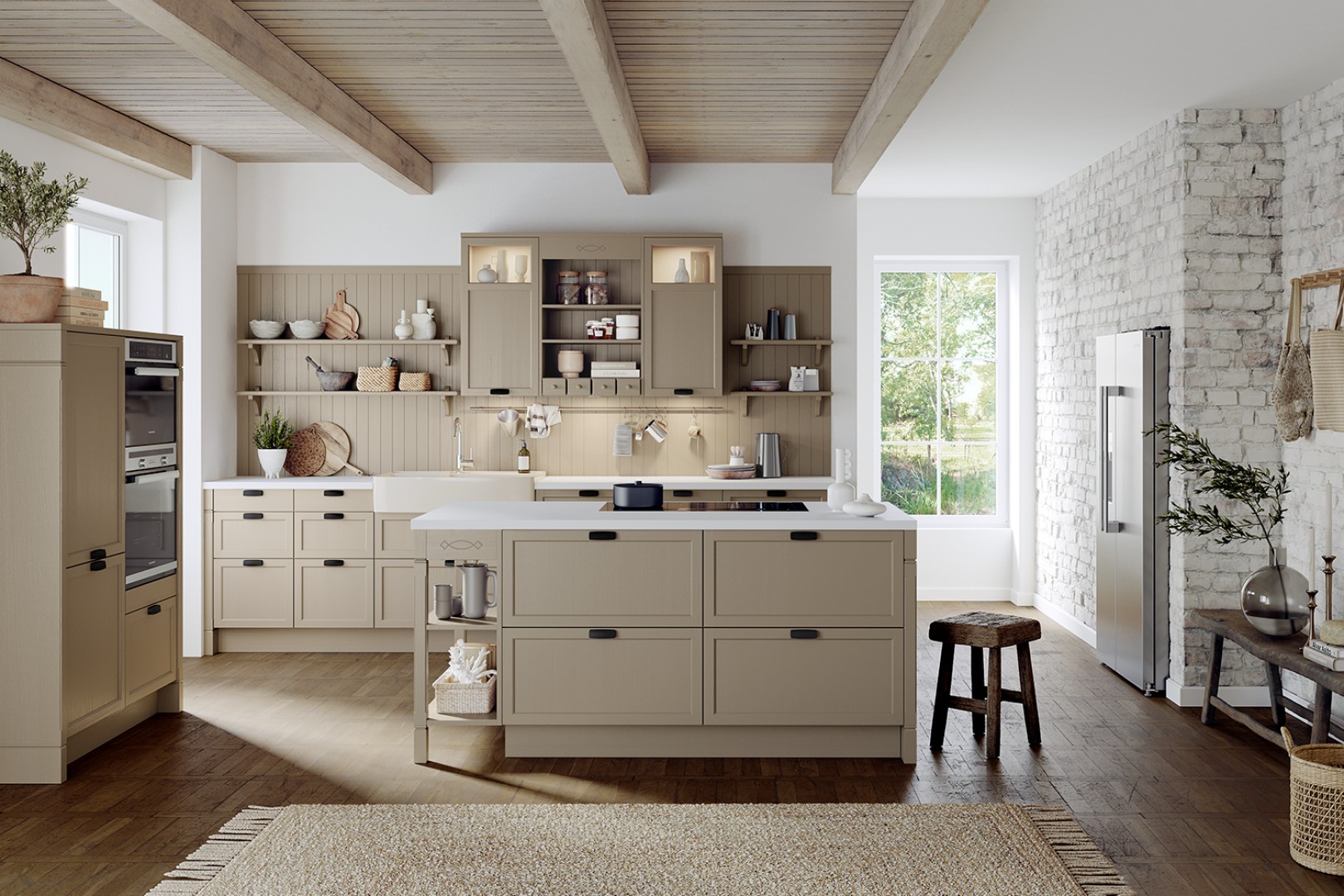 Bristol beige eilandkeuken