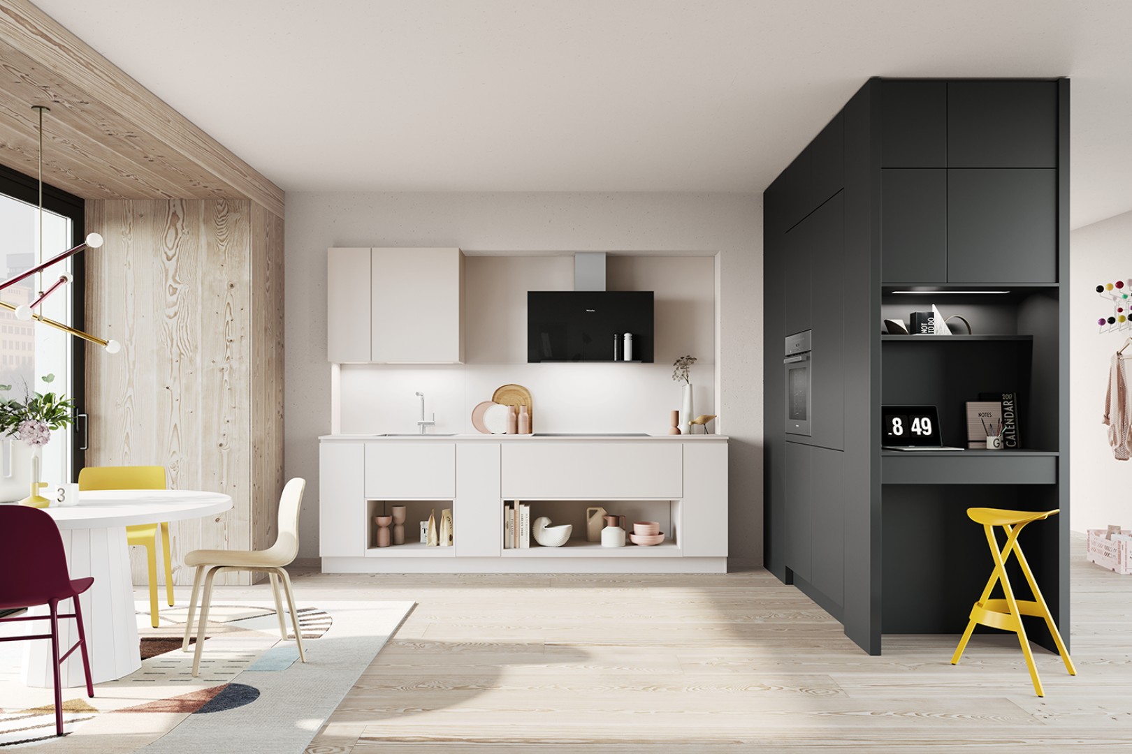 Perfect Soft wit – zwarte rechte keuken
