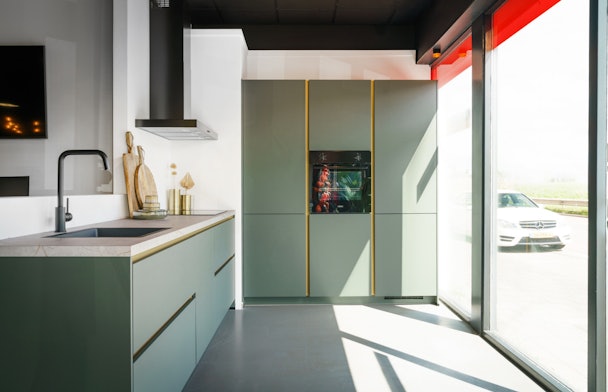 Easytouch mineraalgroene hoekkeuken