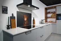 UV Mat lak in Parelgrijs / Eiken-zand in kunststof