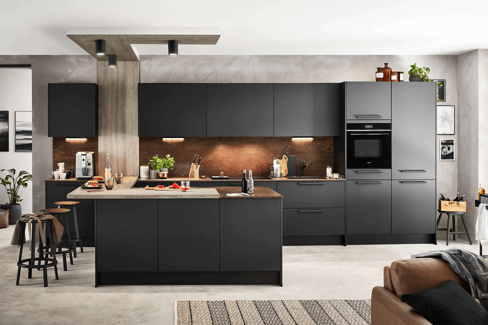Easytouch zwarte eilandkeuken