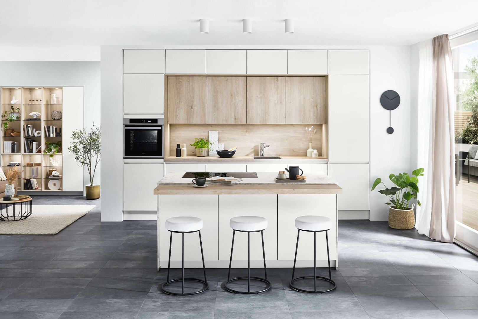 Senso hout witte eilandkeuken