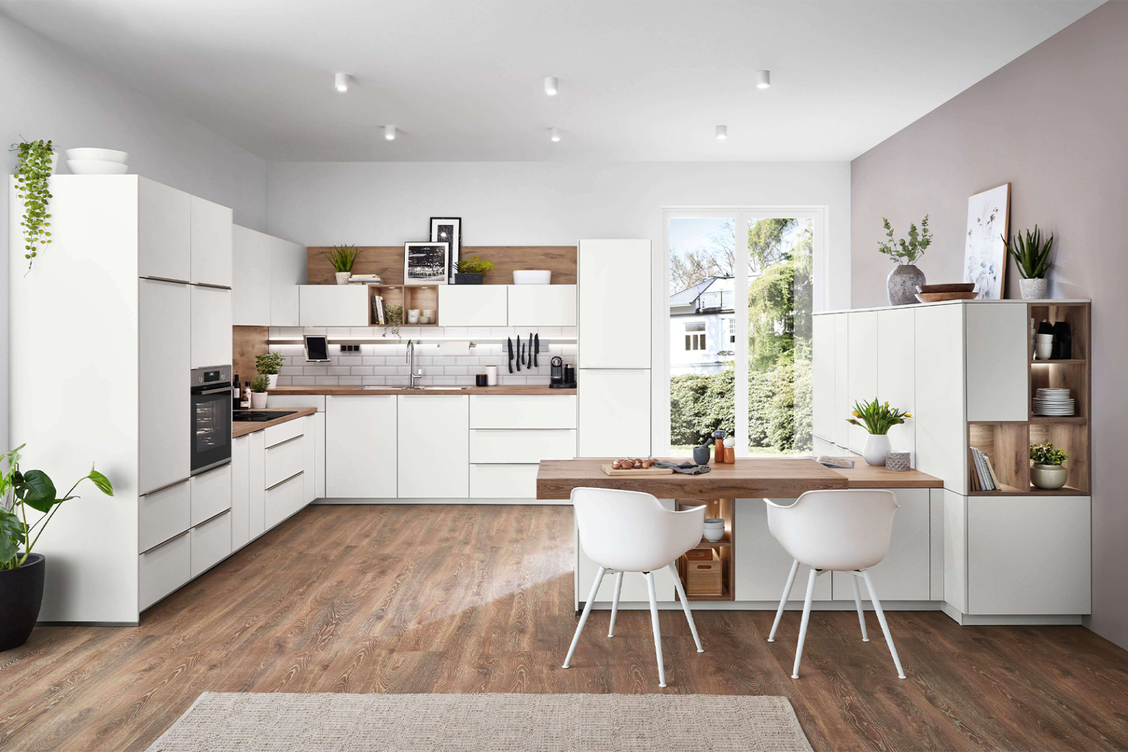 Senso hout witte eilandkeuken