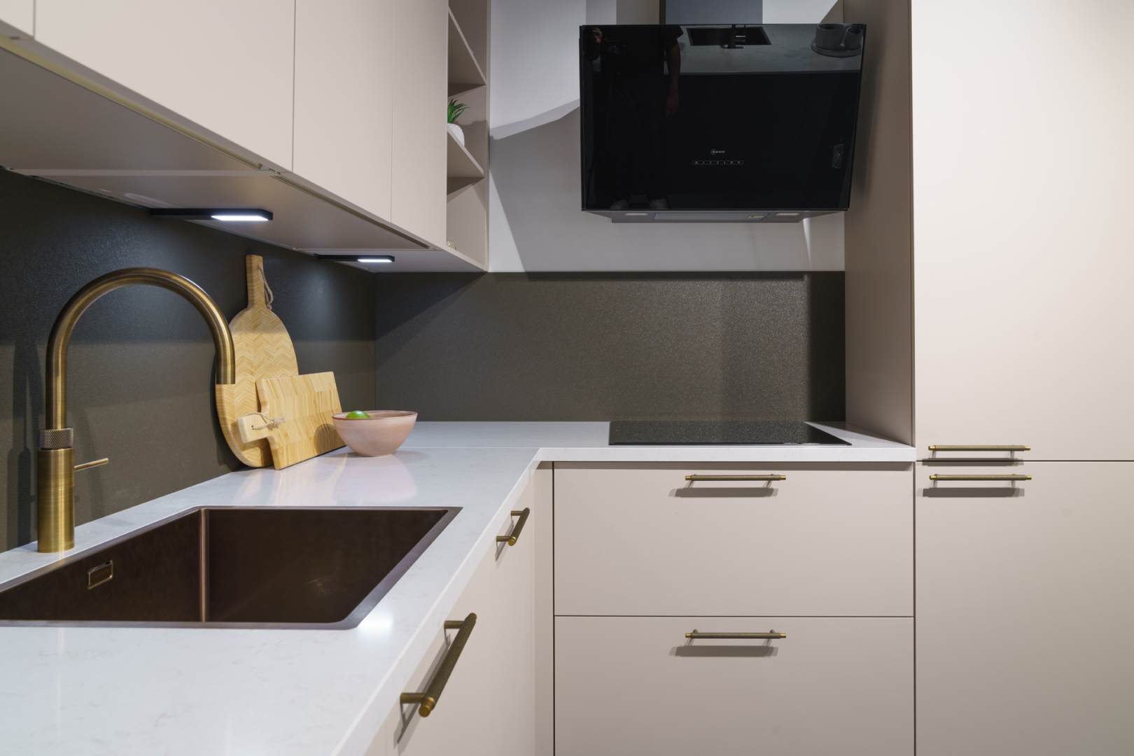 Werkblad Composiet Paco Marble White glans