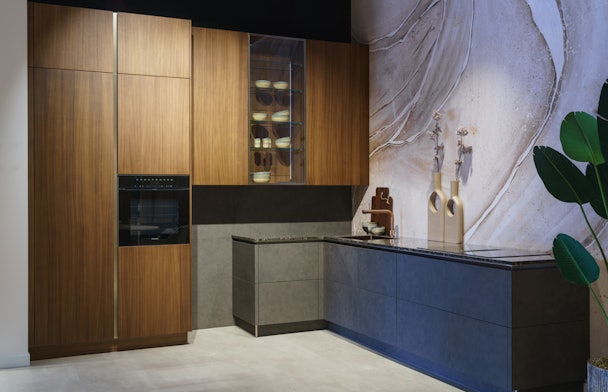 Noten natuur / Artstone hoekkeuken