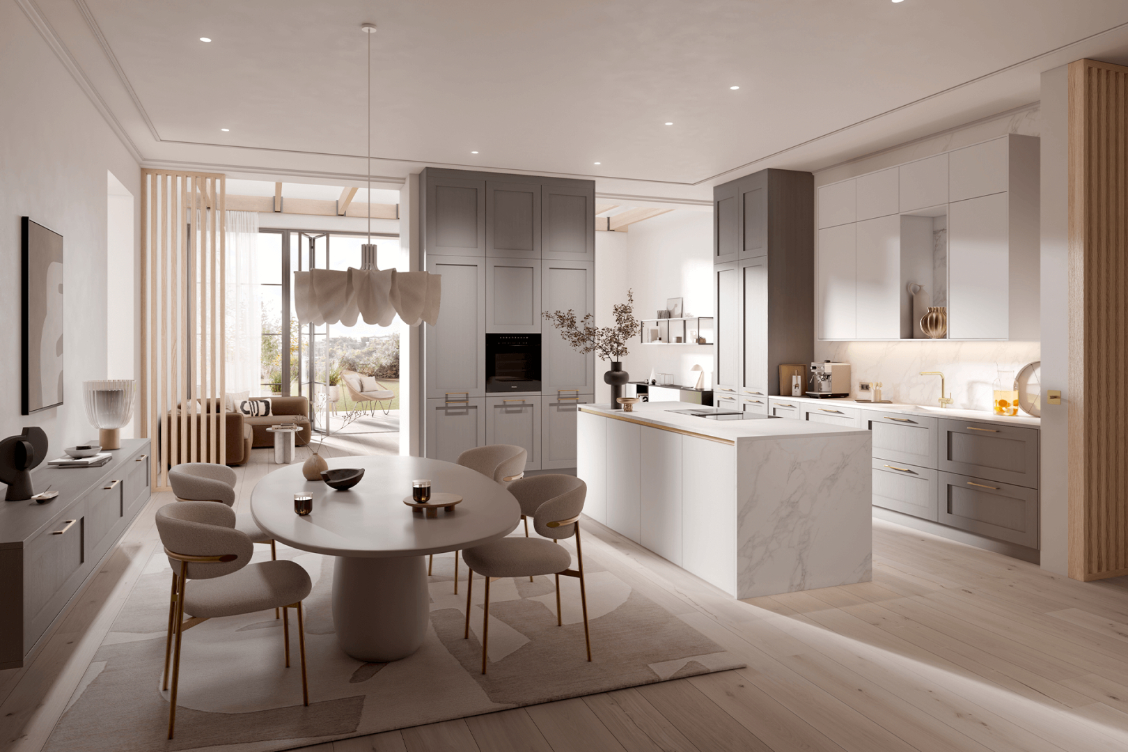 AV6055 greige eilandkeuken