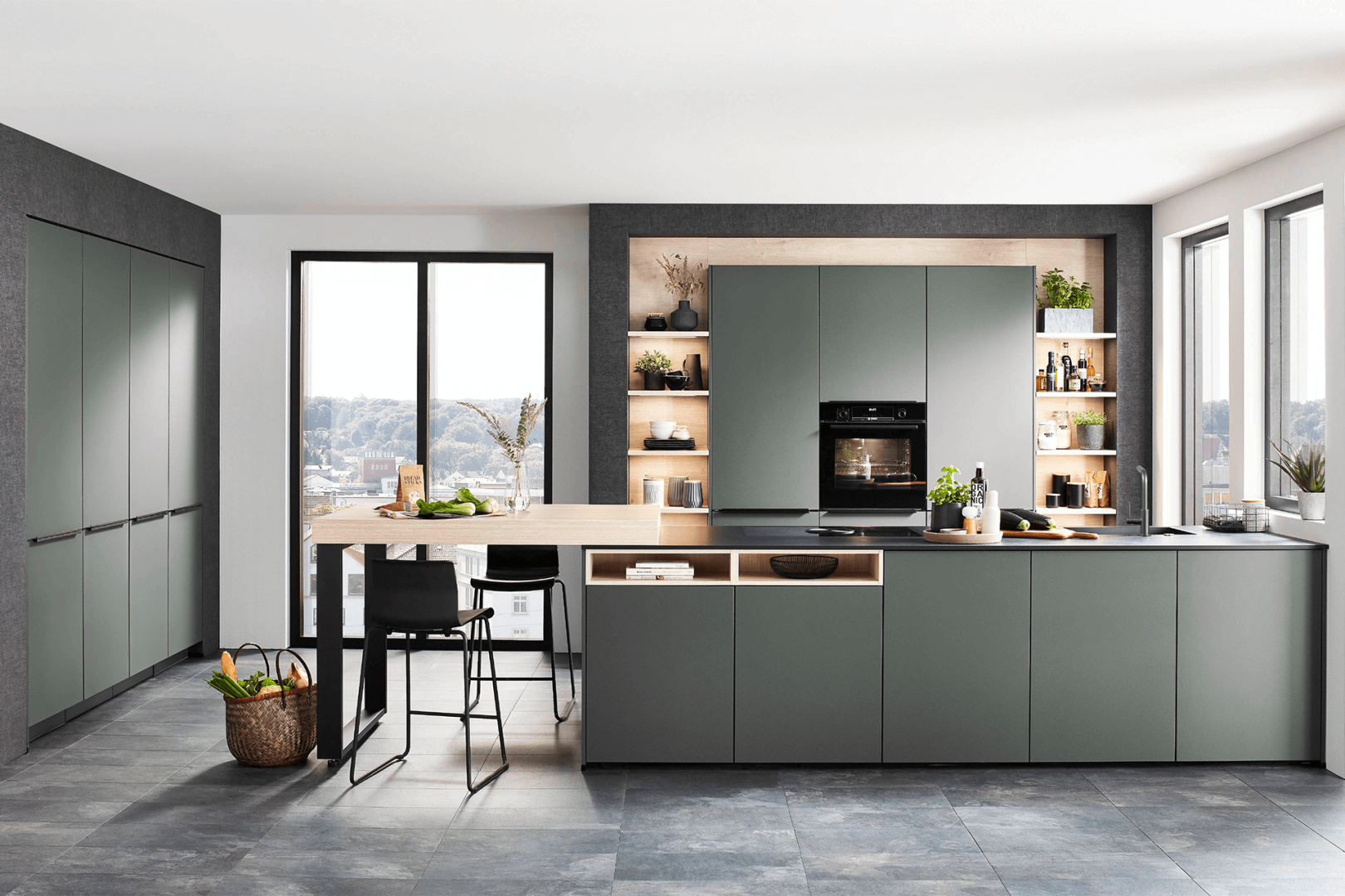 Easytouch 964 mineraalgroen eilandkeuken