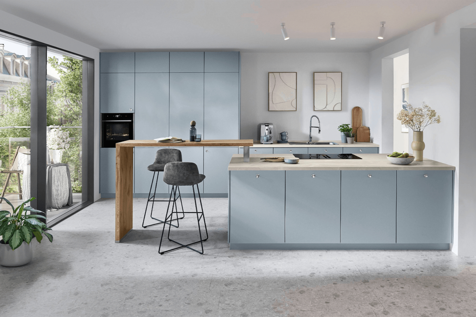 Senso sky blauw Parallelkeuken