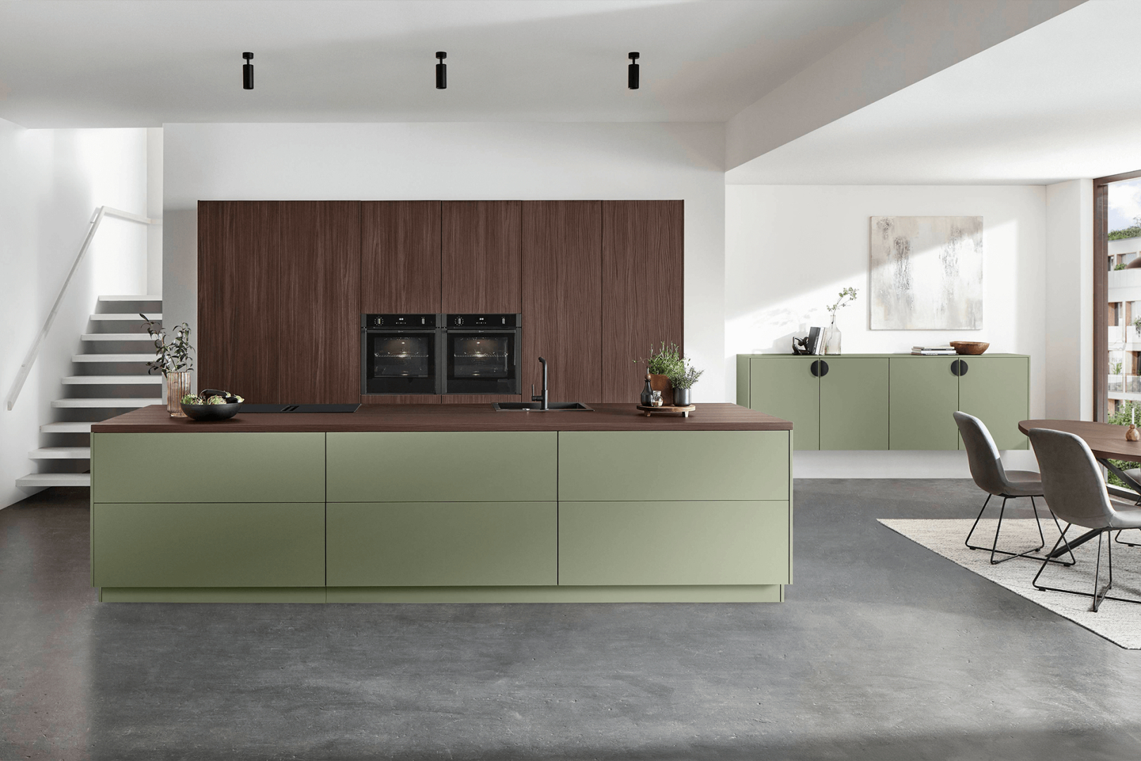 Senso 495 Olijf eilandkeuken