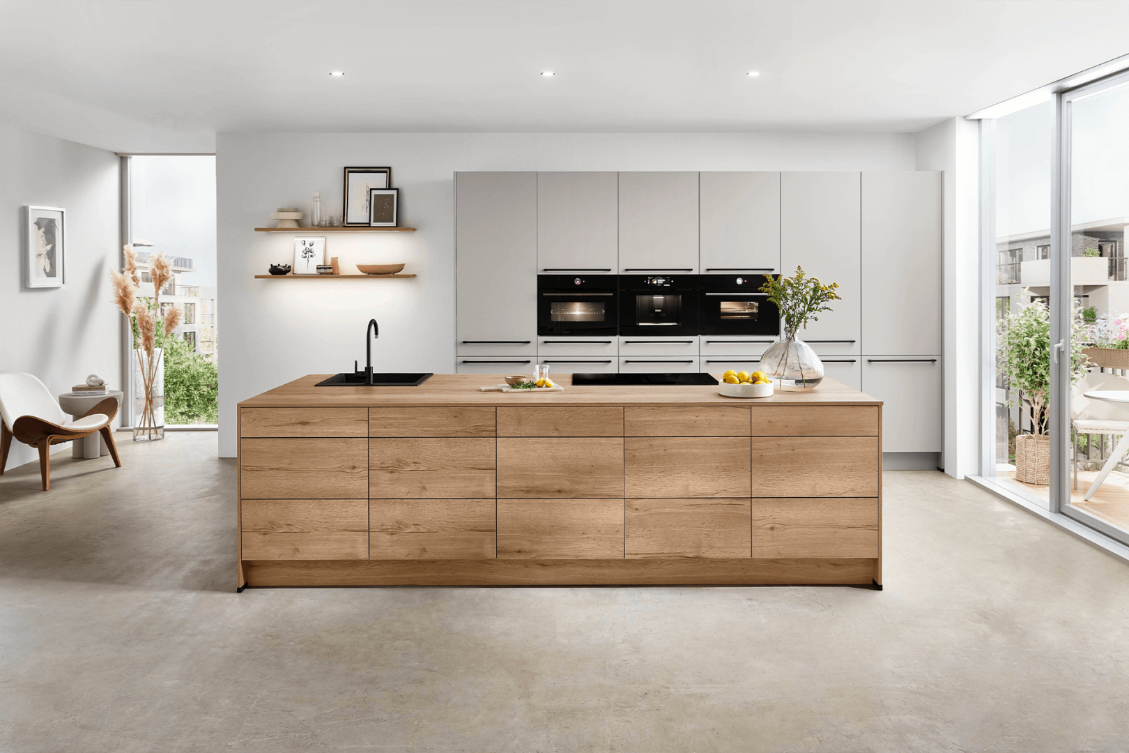 Softline 508 zijdegrijze eilandkeuken