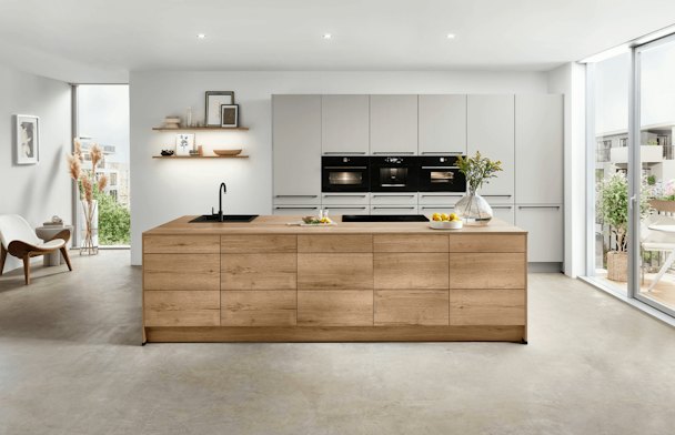 Softline 508 zijdegrijze eilandkeuken