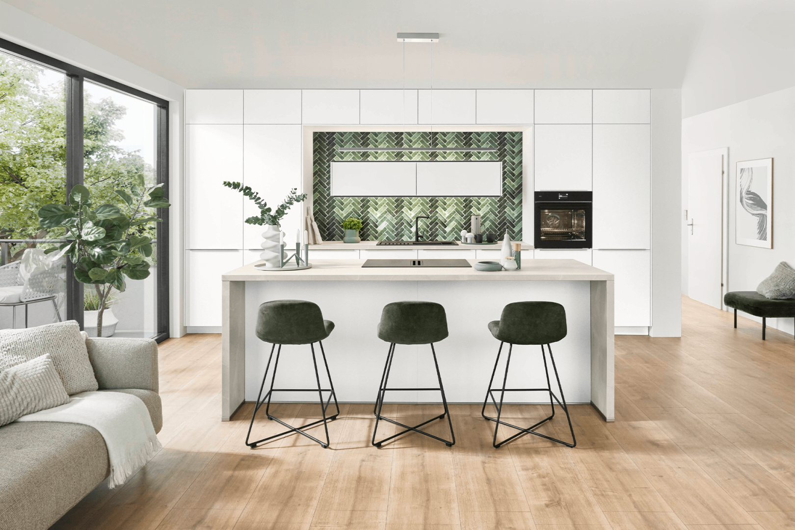 Softline 507 witte eilandkeuken