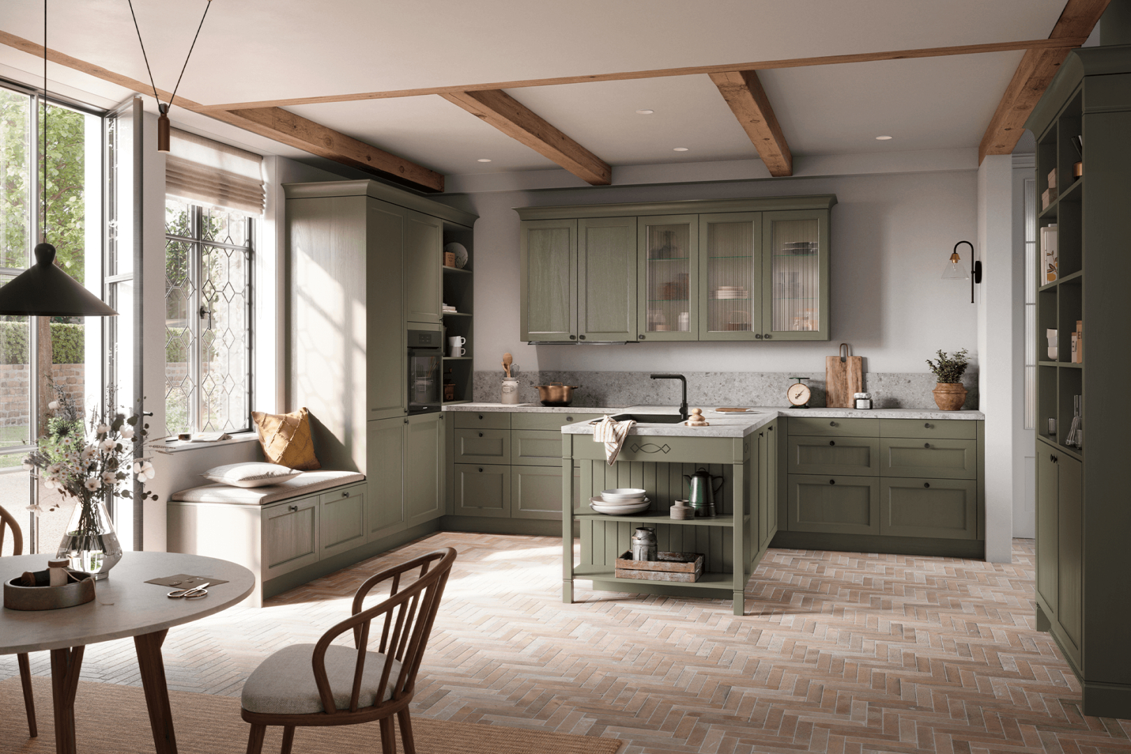Bristol selection smaragdgroene eilandkeuken