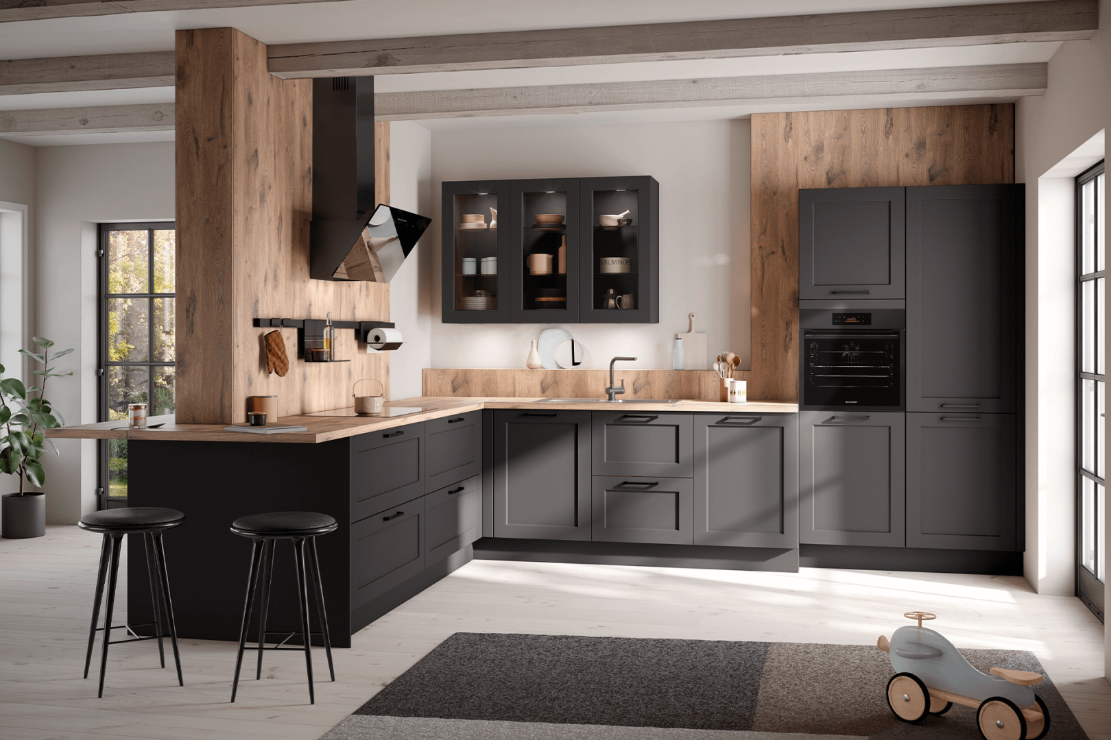 Concept130 ROMA grafiet hoekkeuken
