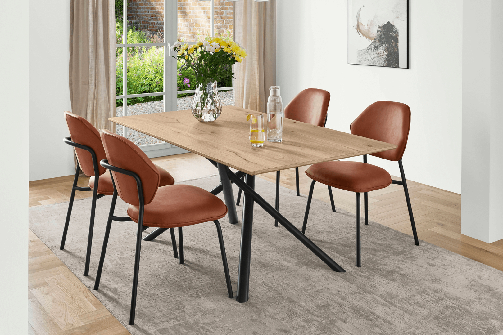 Frame 613 wit houtstructuur eilandkeuken