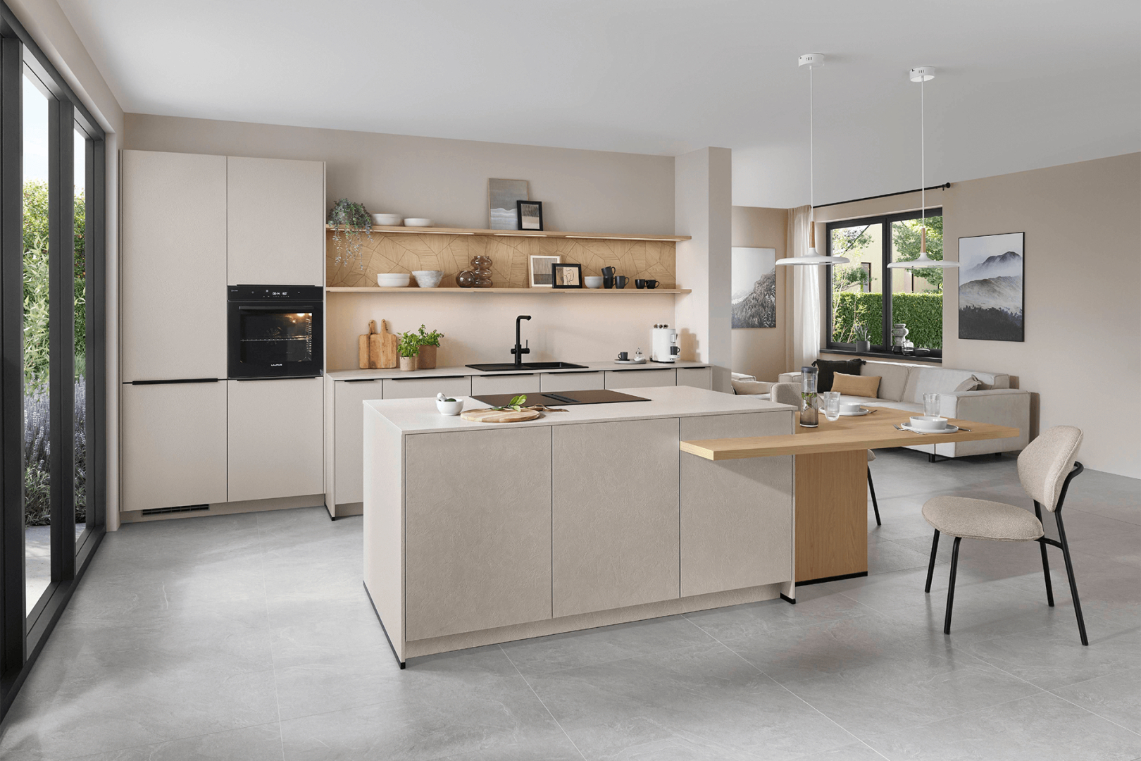 Look 604 zand eilandkeuken