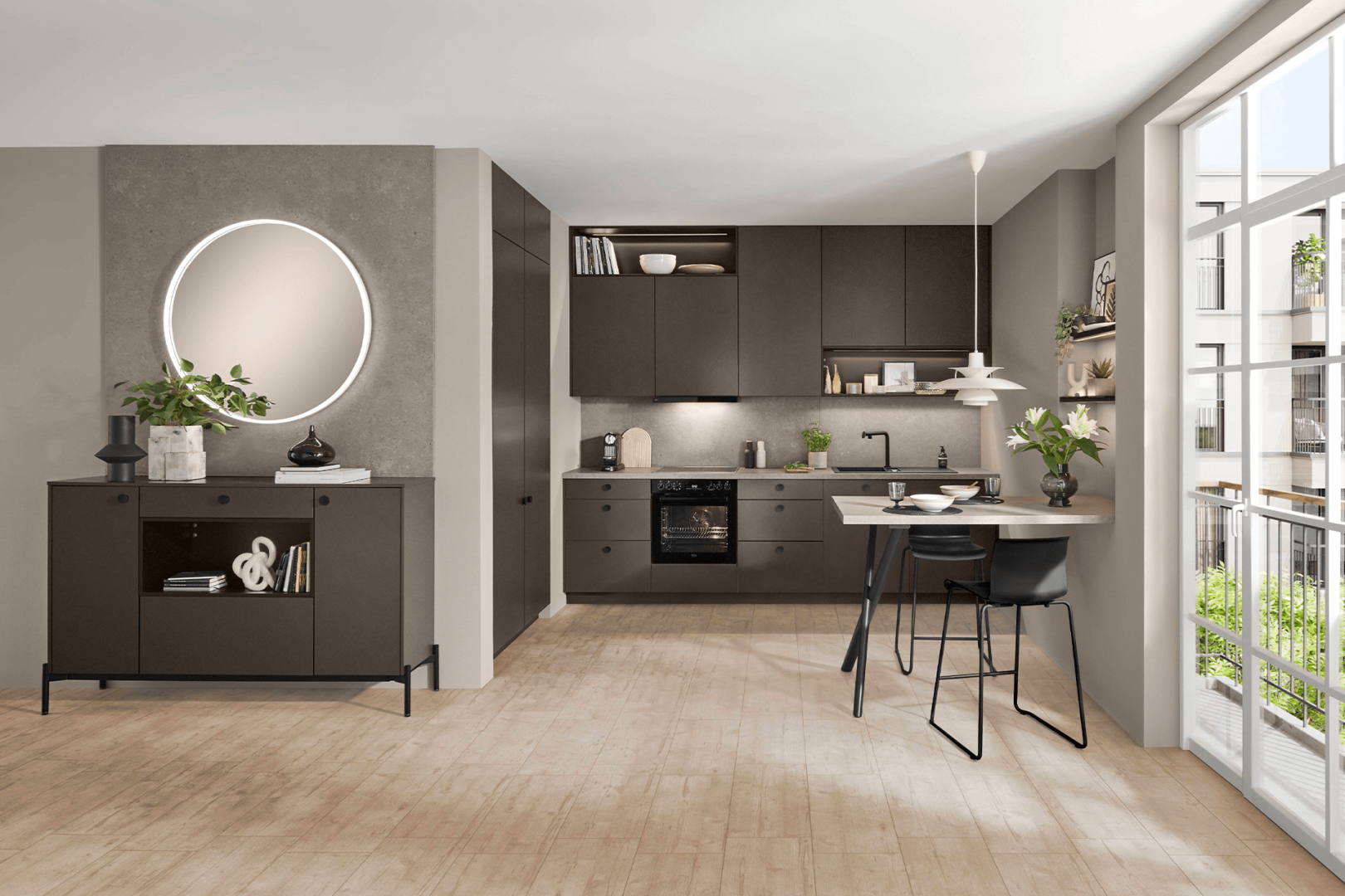 Look 605 coffee rechte keuken