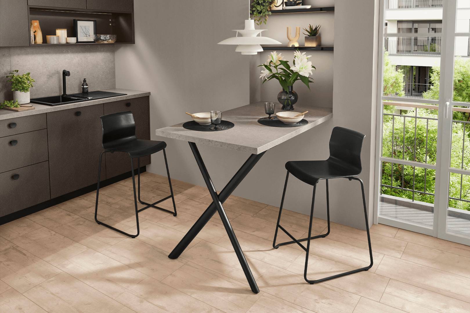 Look 605 coffee rechte keuken