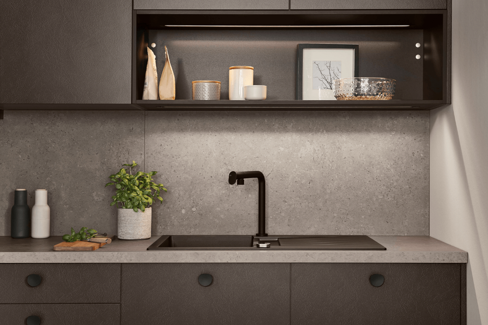 Look 605 coffee rechte keuken