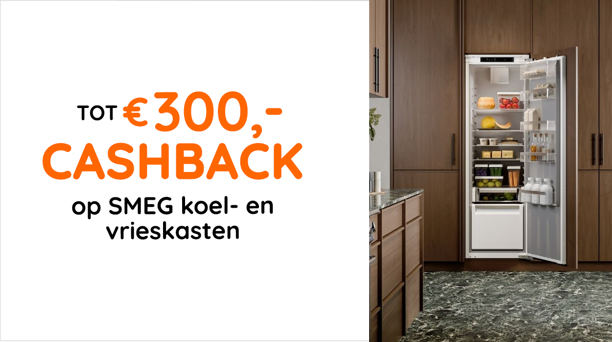 300 cashback SMEG koel- en vrieskasten