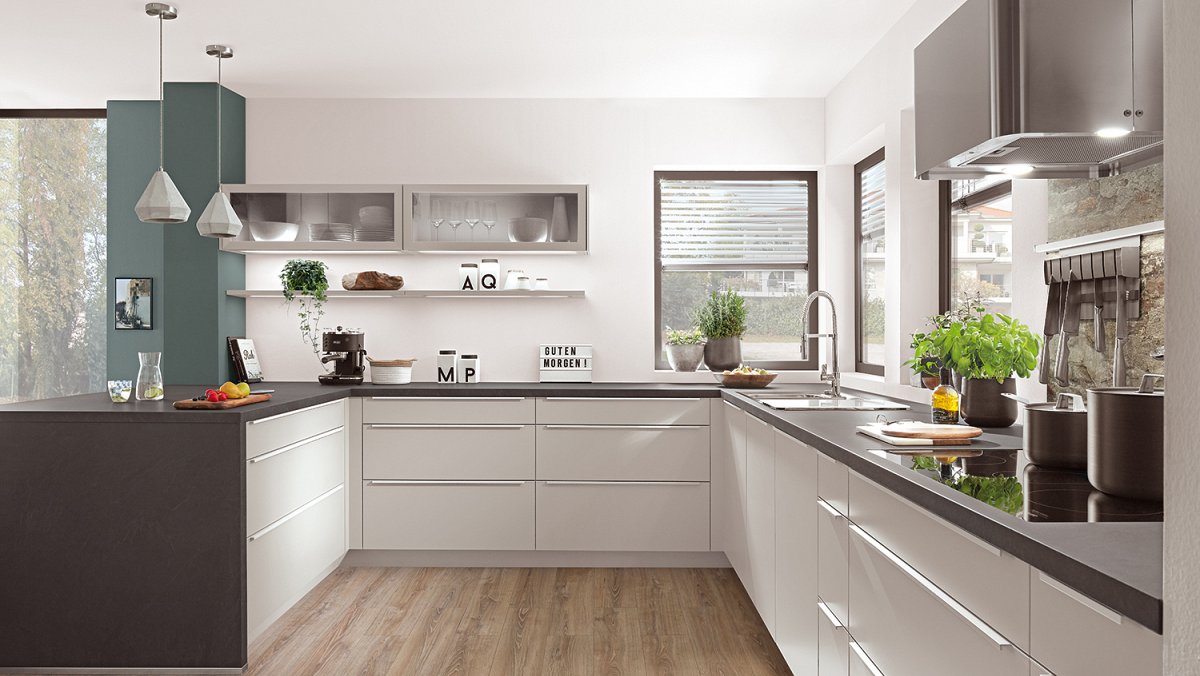 Fashion 165 gezoet steengrijze u-keuken