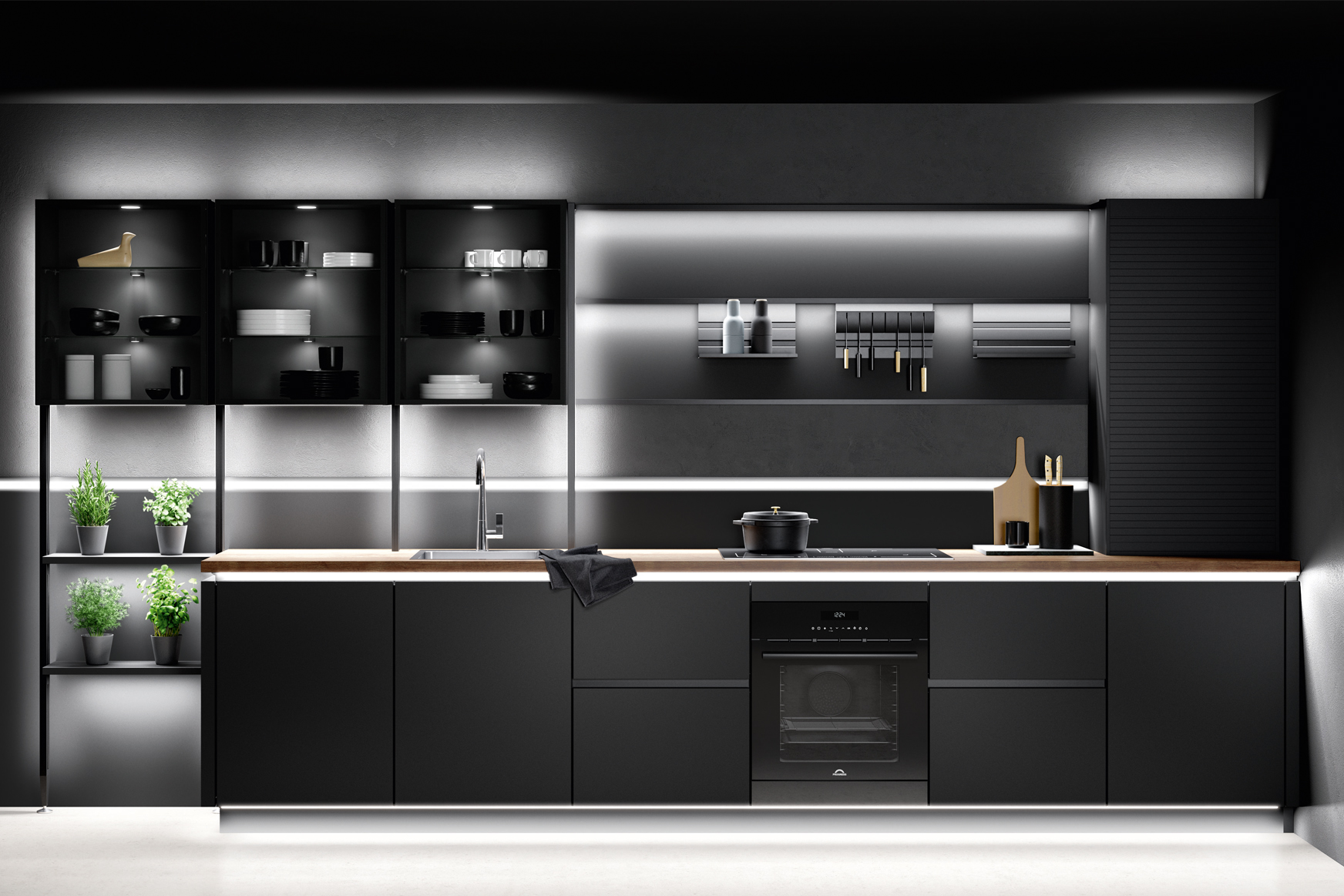 EasyTouch 961 Grafietzwart rechte keuken