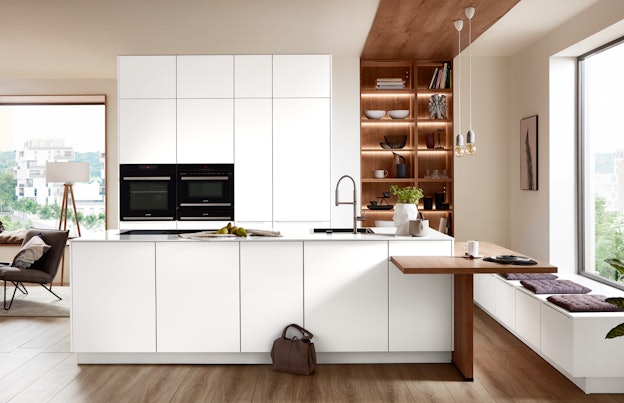 EasyTouch 967 Alpin witte greeploze eilandkeuken