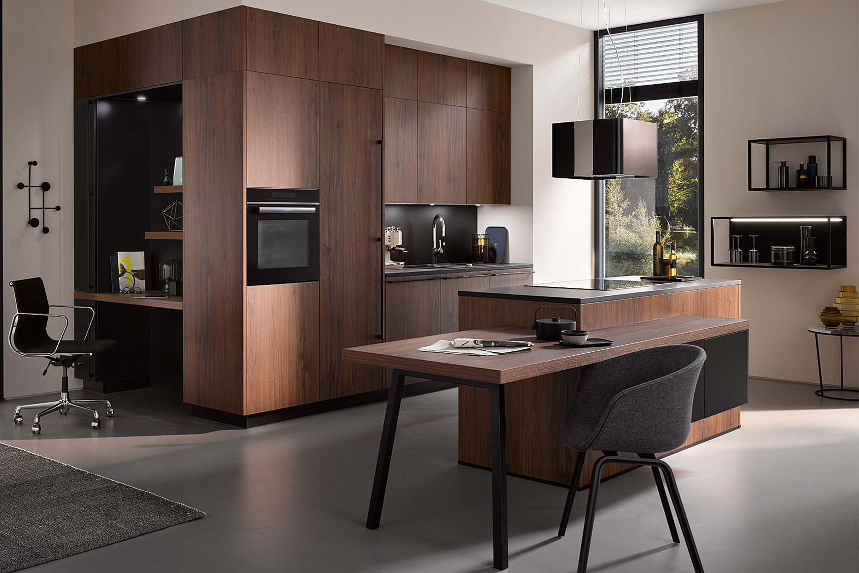 Bali walnoot houten eilandkeuken