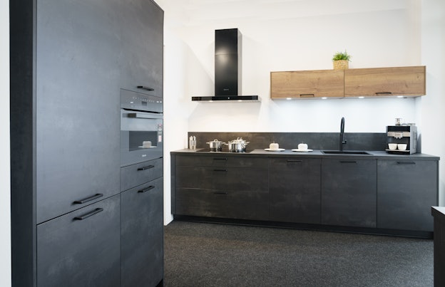 Eiken Haranna zwart beton hoekkeuken