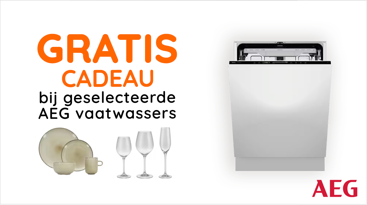 Servies- of glazenset cadeau bij AEG vaatwassers