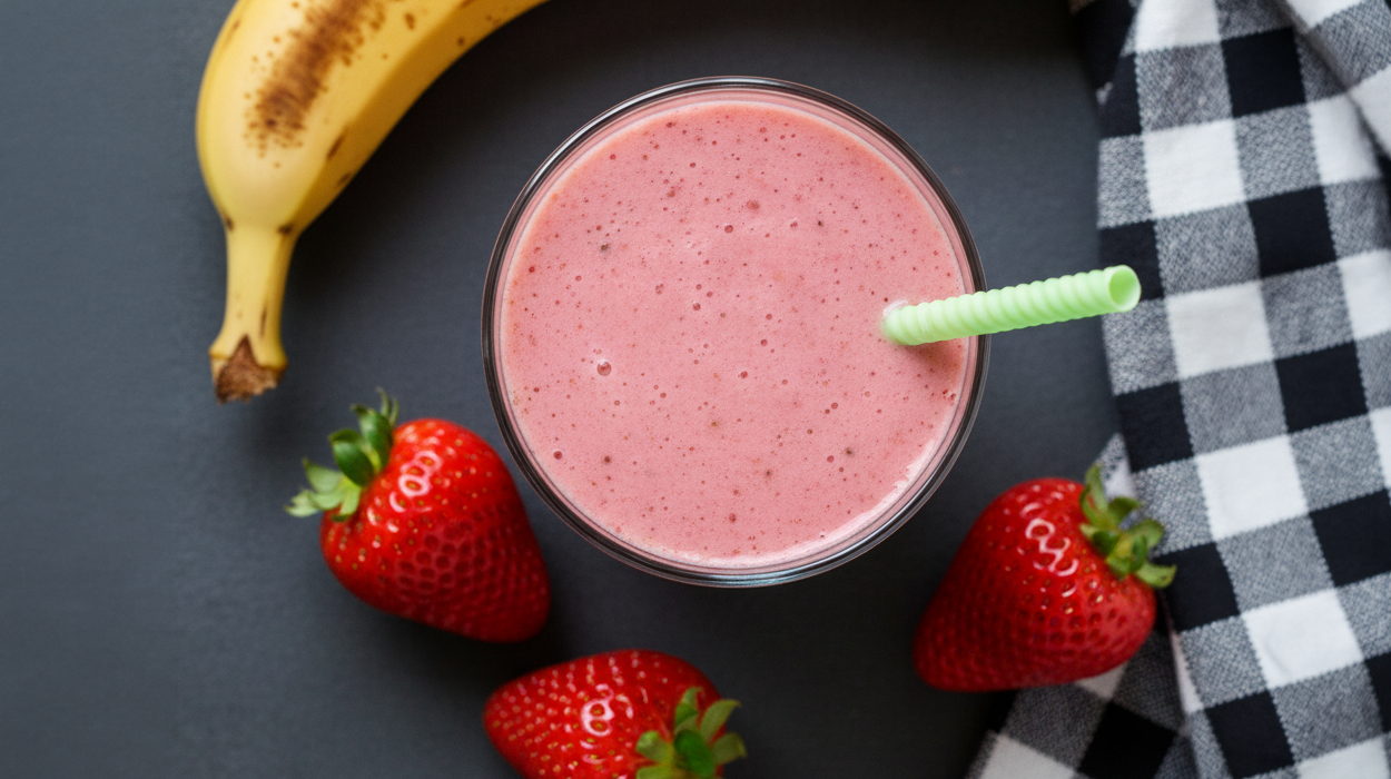 Aardbei-banaan smoothie