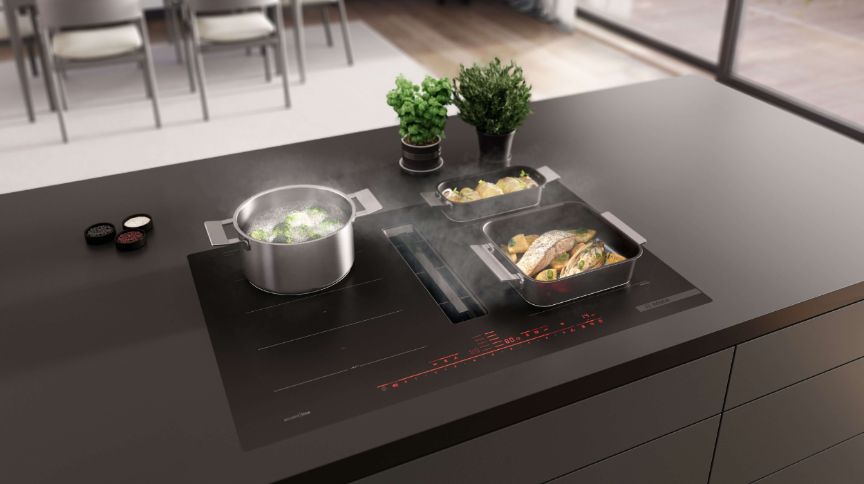 Bosch inductiekookplaat met afzuiging