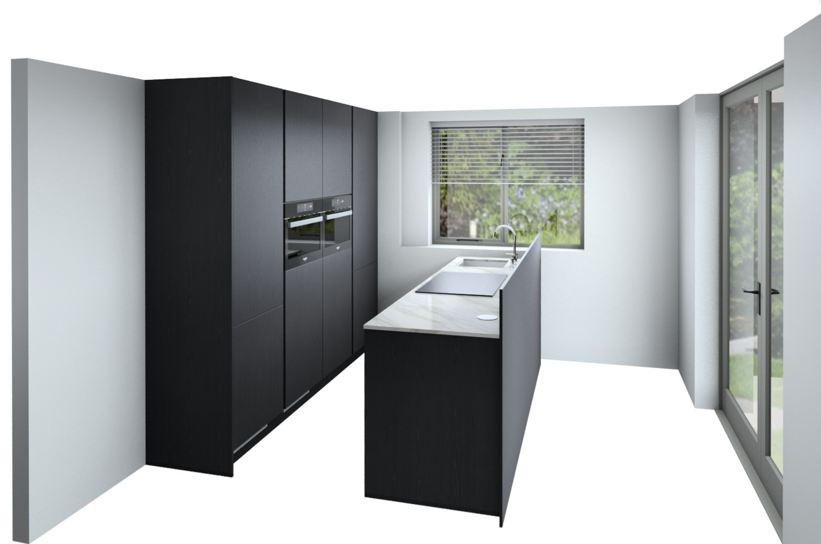 Decor eiken Nero eilandkeuken