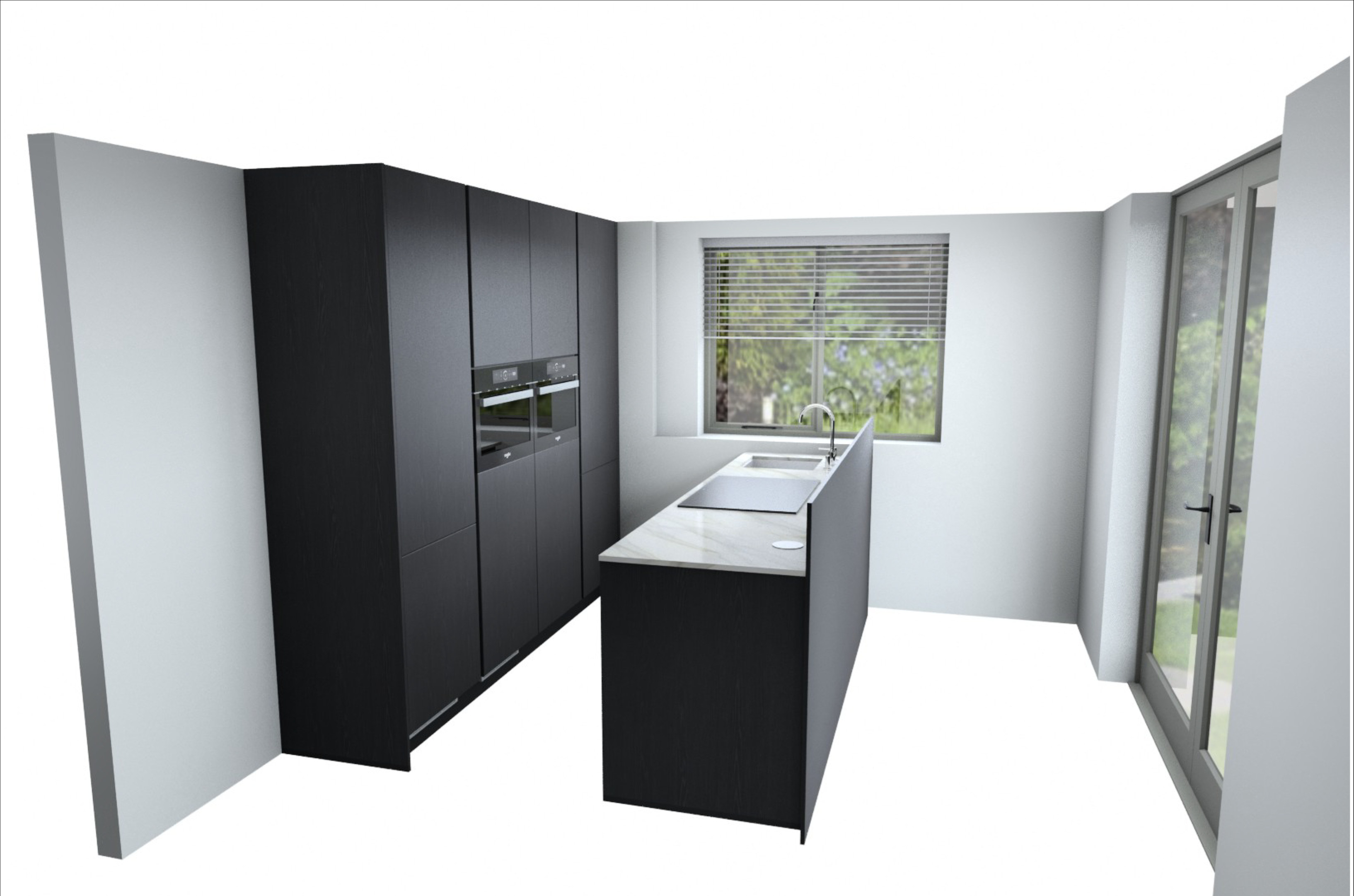 Decor eiken Nero eilandkeuken
