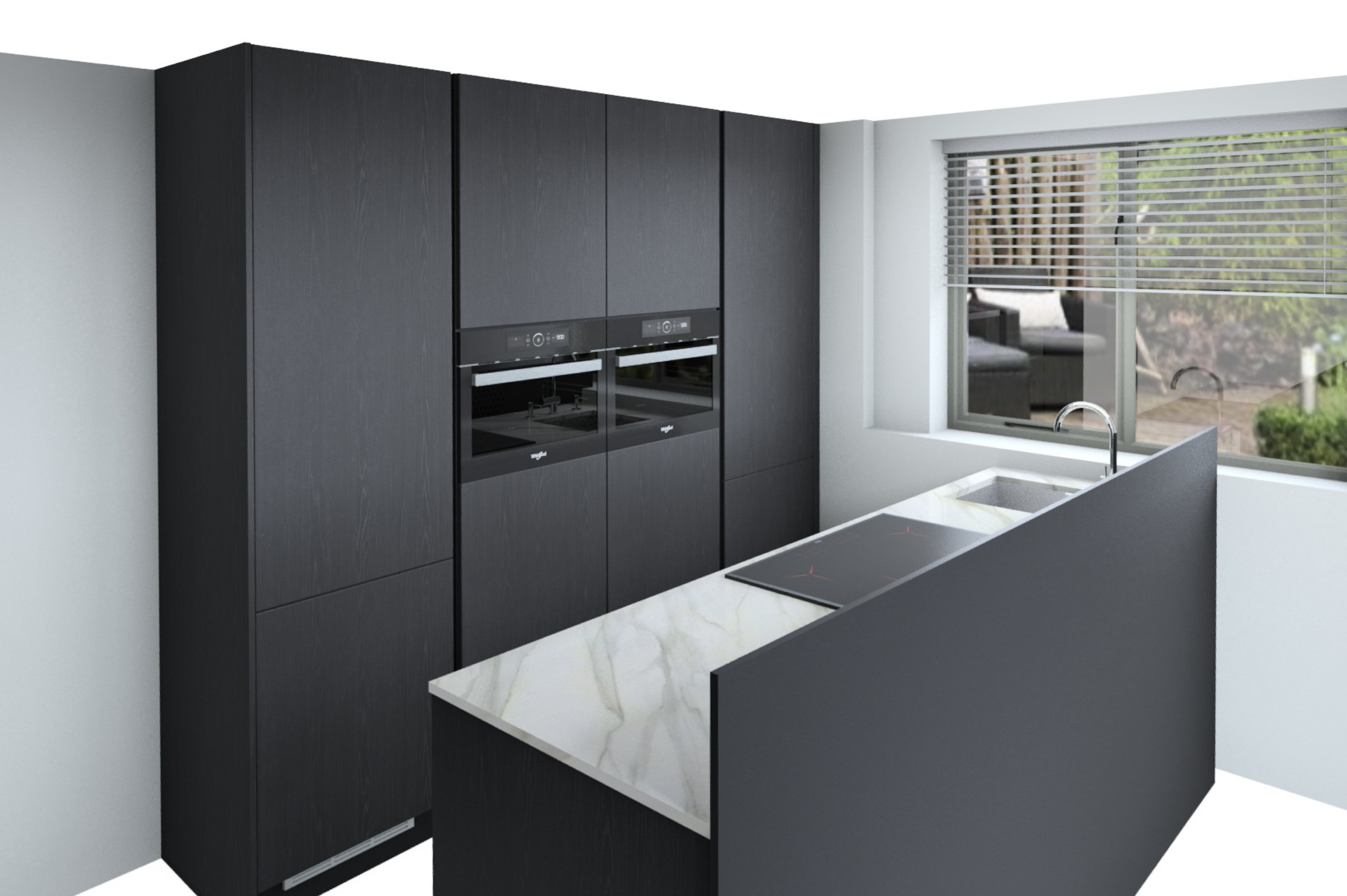 Decor eiken Nero eilandkeuken