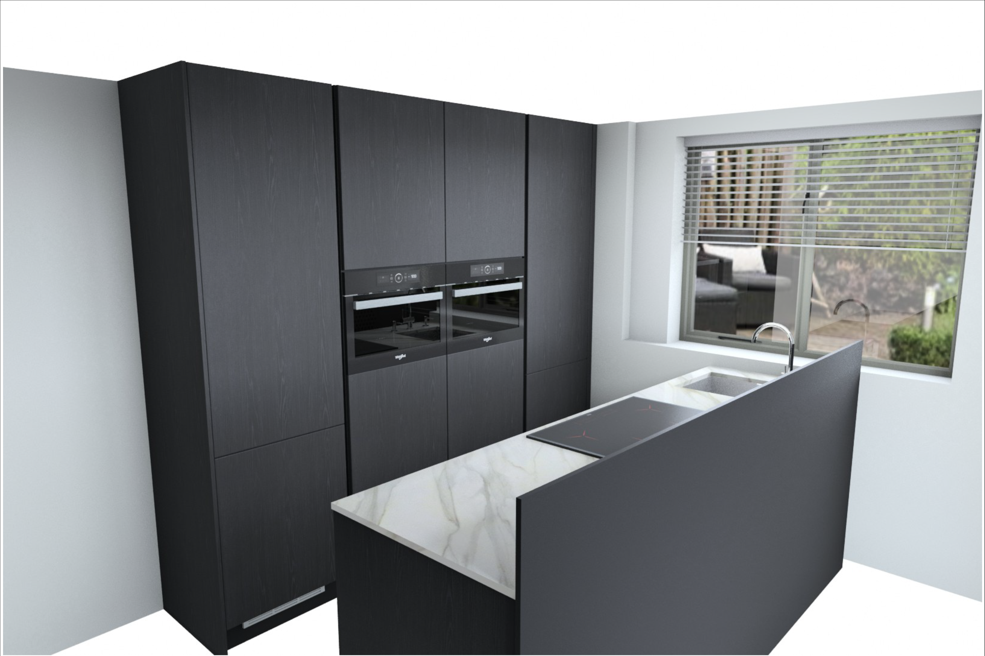 Decor eiken Nero eilandkeuken