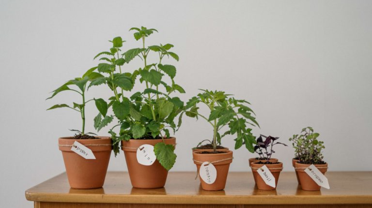 Eetbare planten in potten
