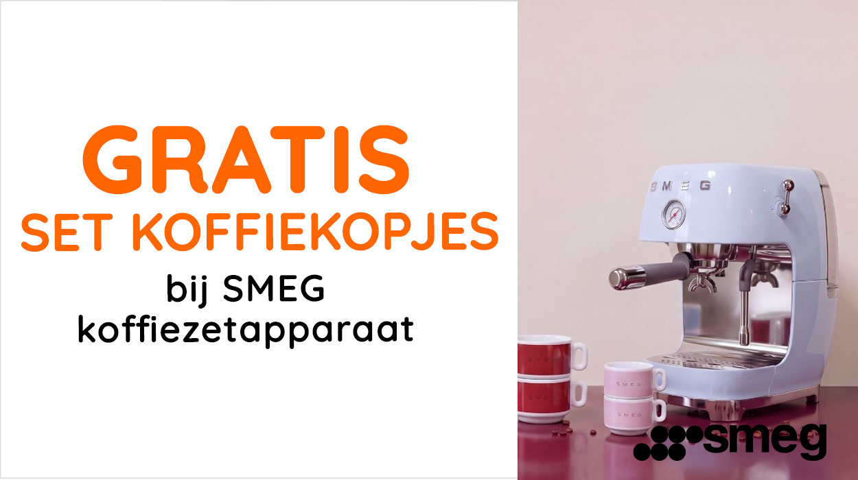 Nu gratis set koffiekopjes bij SMEG koffiezetapparaat
