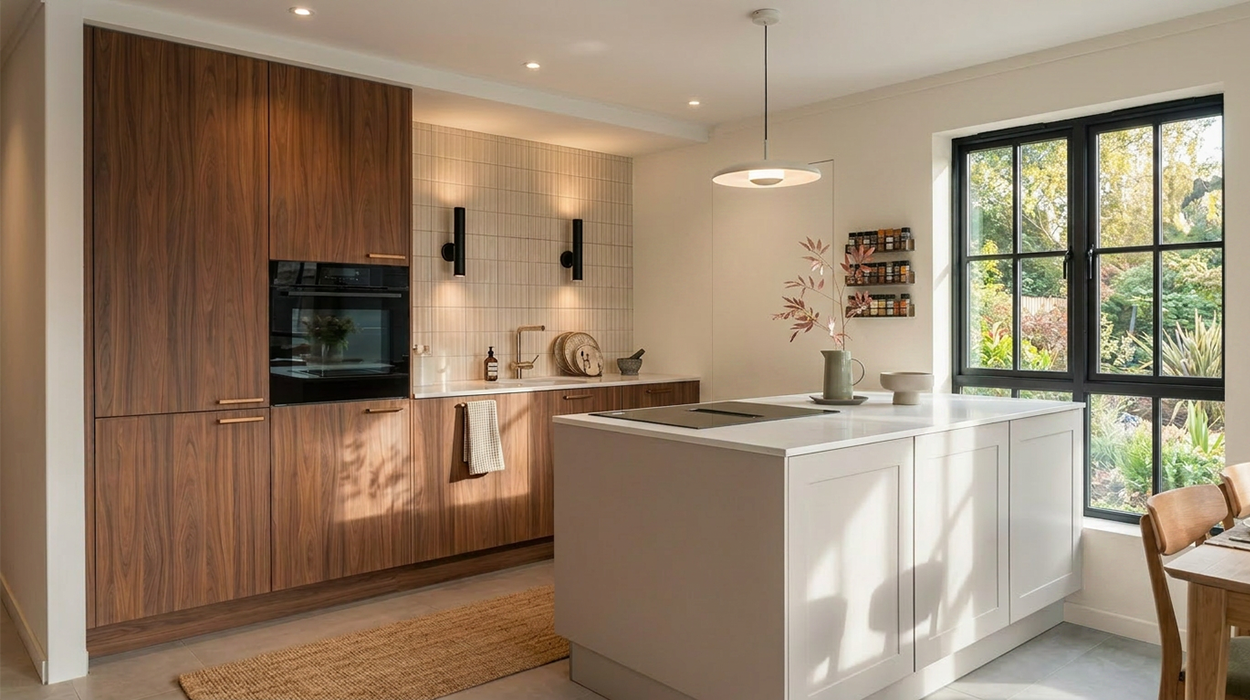 Houten keuken bij klant thuis
