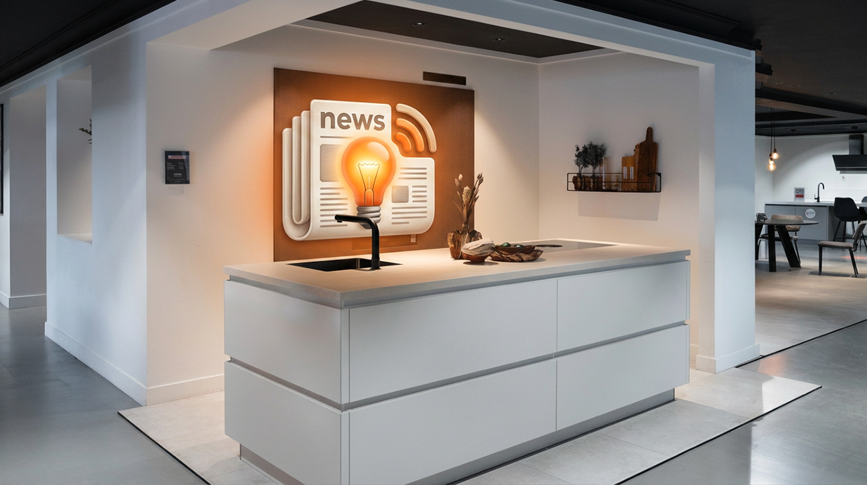 Afbeelding van keuken met nieuwsachtergrond