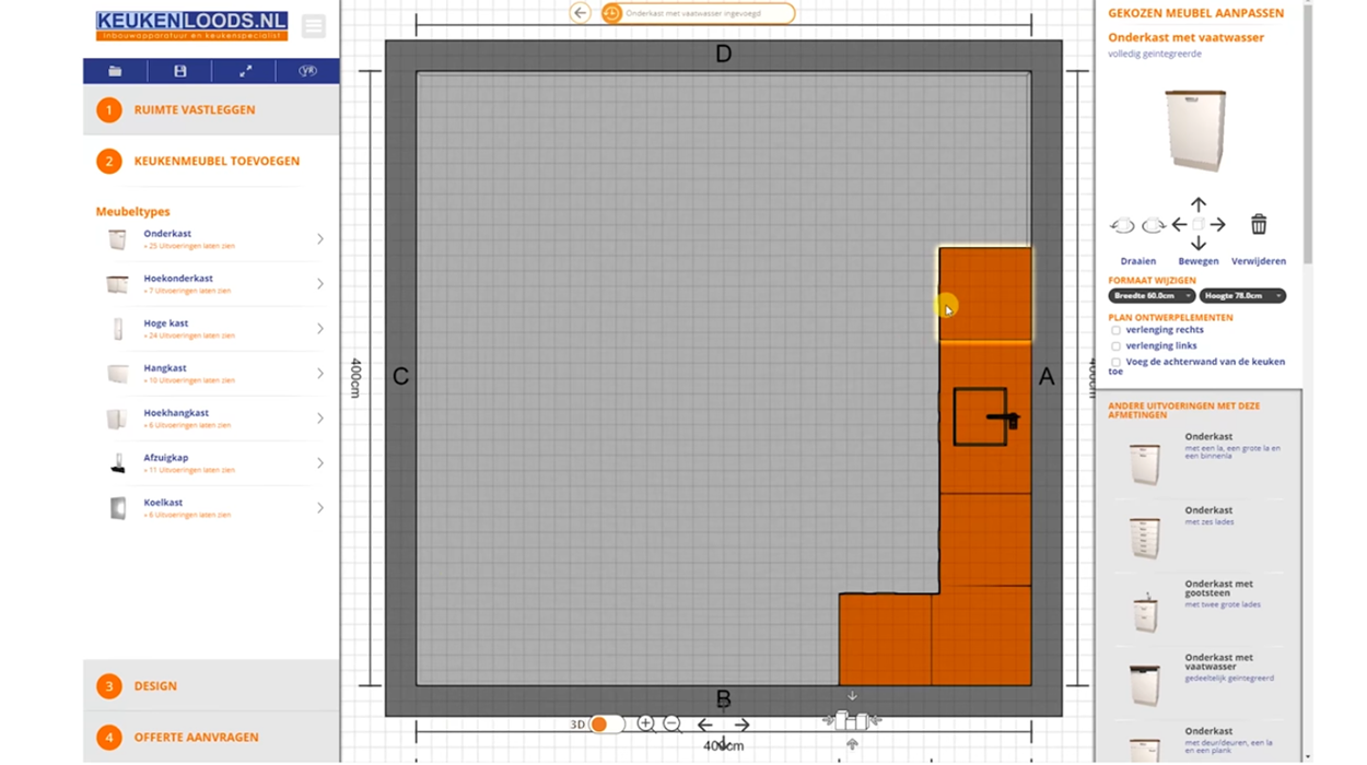 3D Keukenplanner stap 12 en 13