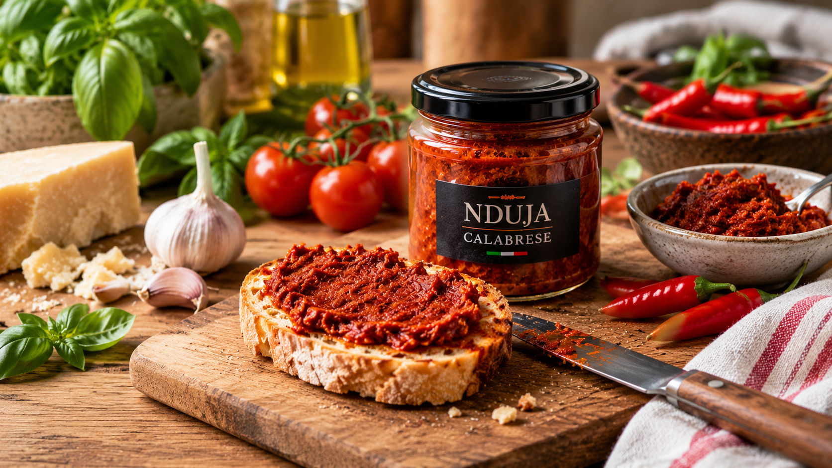 Nduja Calabrese op rustieke plank