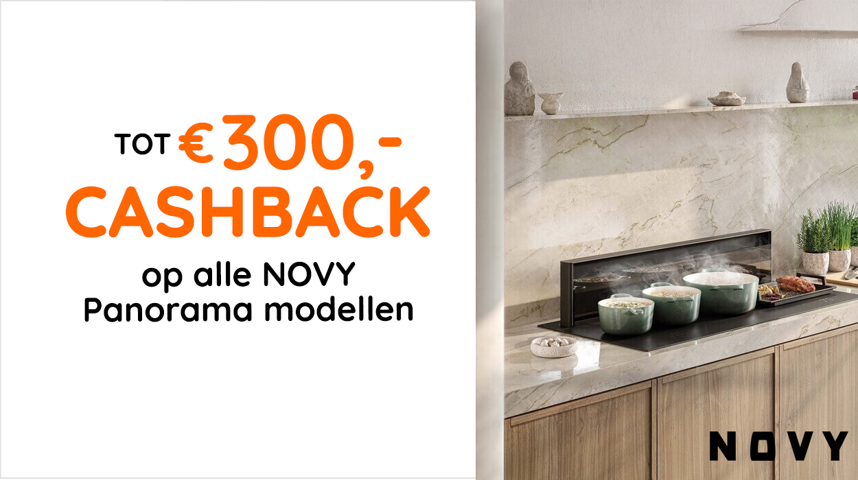 tot 300 cashback op alle Novy Panorama modellen