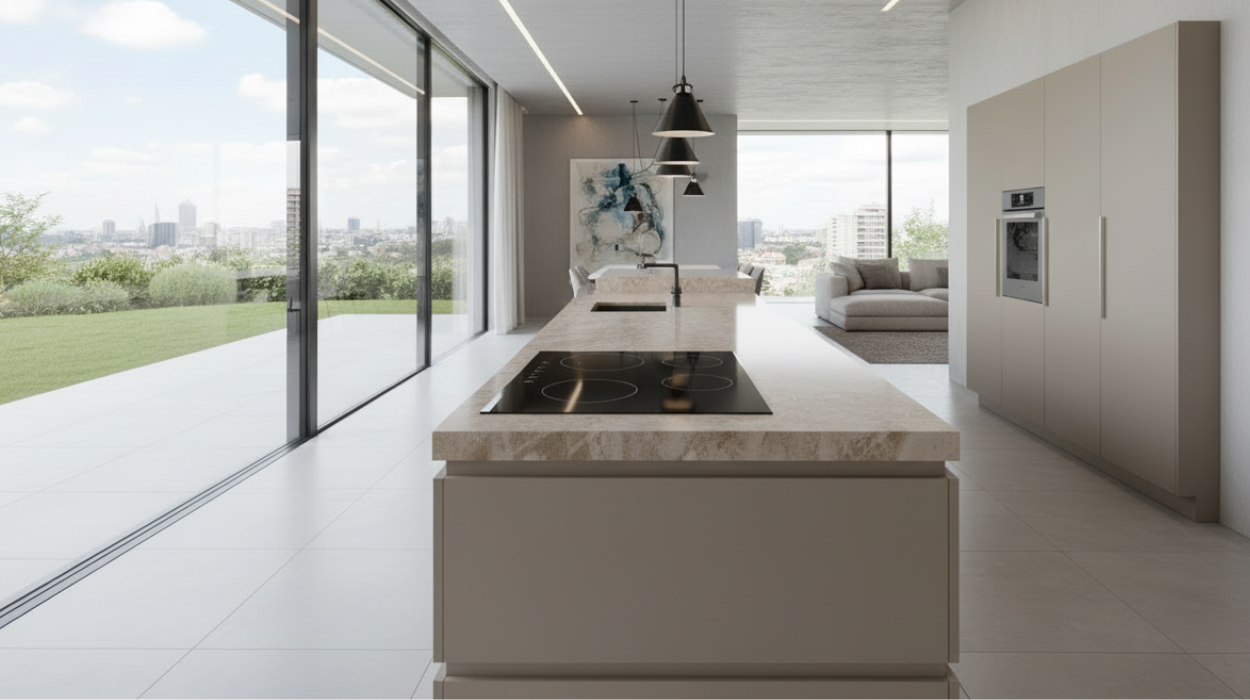 Moderne keuken met inductiekookplaat eigen ontwerp