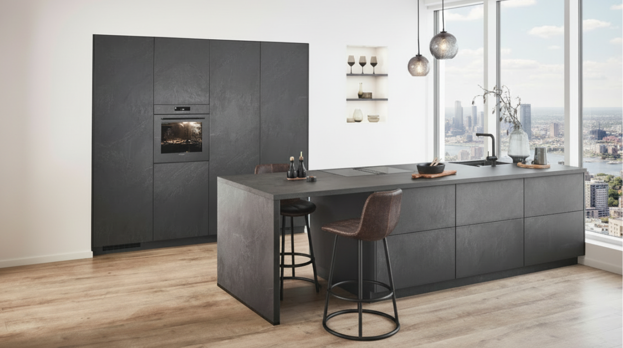Stoere keuken met uitzicht eigen ontwerp